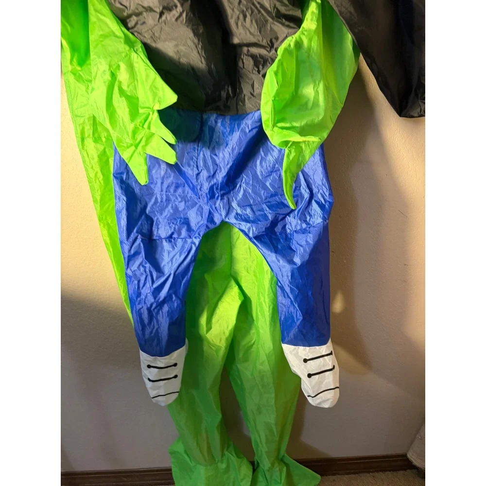 Green Alien Inflatable Costume Adult Halloween Cosplay Blow Up Suit Fan Included
